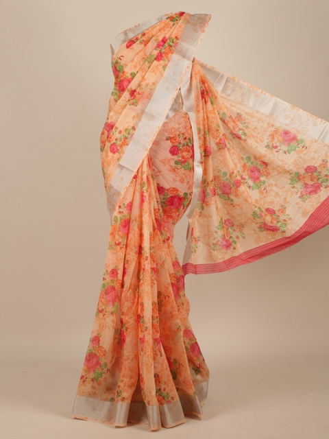 

Pothys Women Peach Cotton Blend Saree