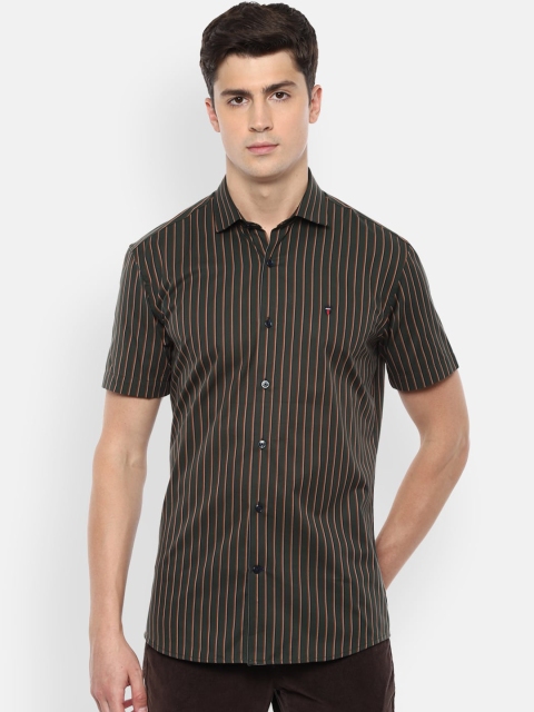 

Louis Philippe Sport Men Olive Slim Fit Striped Casual Shirt