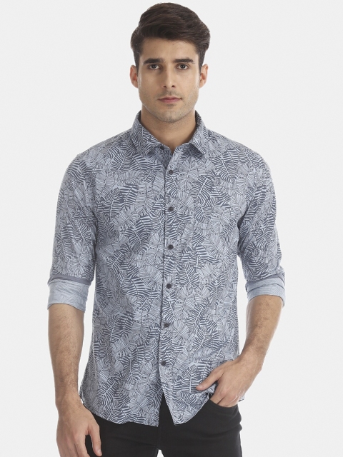 

Newport Men Blue Printed Casual Shirt