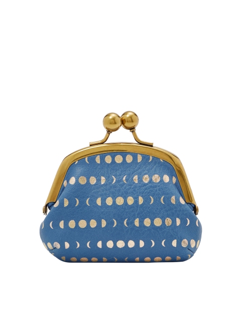 

Fossil Women Blue Geometric Printed PU Money Clip