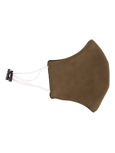 

The Tie Hub Unisex Olive Green Solid 2-Ply Reusable Suede Pure Cotton Cloth Face Mask