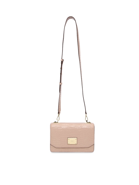 

DKNY Pink Women Crocodile Skin Textured Leather Animal print Sling Bag
