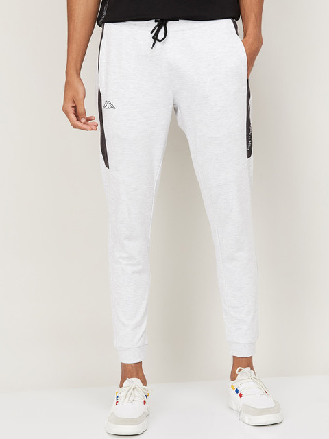 

Kappa Men White & Black Solid Slim-Fit Joggers