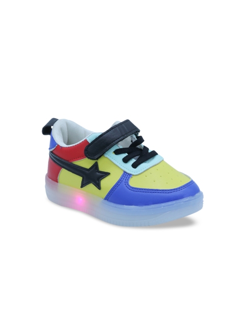 

FEETWELL SHOES Unisex Kids Yellow Colourblocked Sneakers
