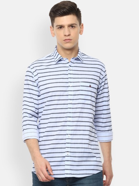 

Louis Philippe Sport Men Blue Slim Fit Horizontal Stripes Striped Casual Shirt