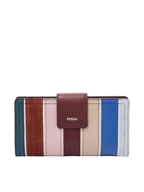 

Fossil Women Multicoloured Striped Leather Two Fold Wallet, Multi