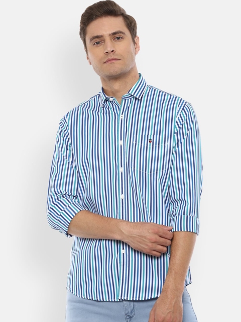

Louis Philippe Sport Men Blue Slim Fit Striped Cotton Casual Shirt