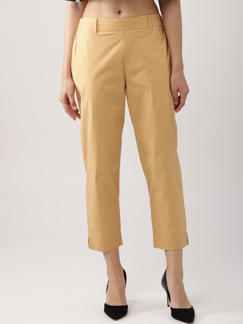 

Libas Women Beige Straight Fit Regular Trousers