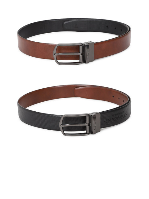 

Van Heusen Men Black Textured Leather Reversible Formal Belt