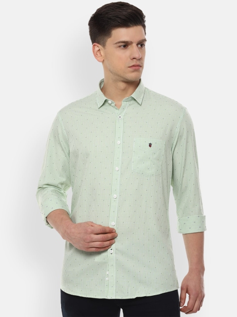 

Louis Philippe Sport Men Green Slim Fit Micro Checks Printed Casual Shirt