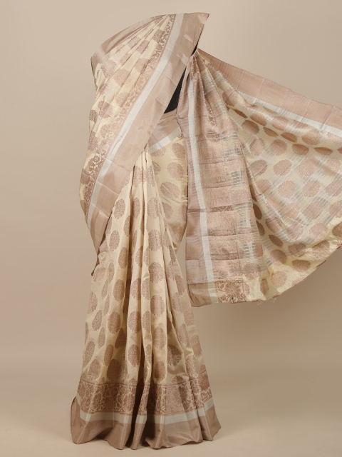 

Pothys Cream Woven Design Jute Silk Saree