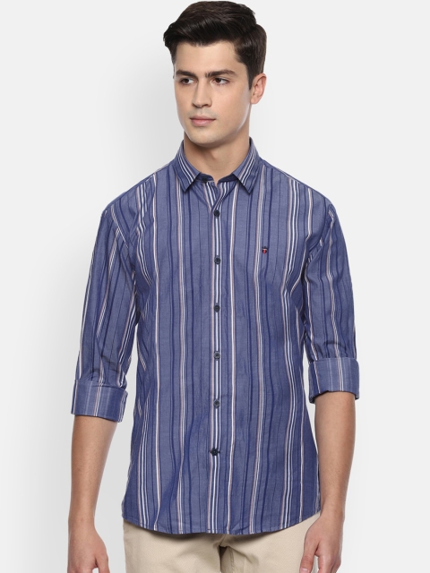 

Louis Philippe Sport Men Blue Slim Fit Striped Casual Shirt