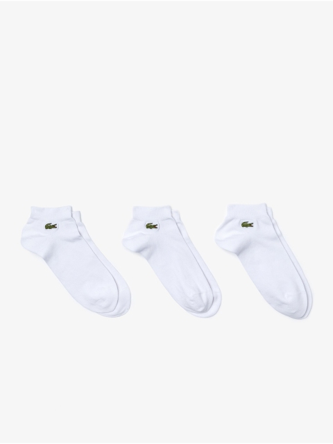 

Lacoste Men Pack Of 3 White Solid Ankle-Length Socks