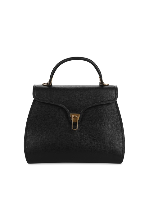 

Coccinelle Black Leather Structured Handheld Bag