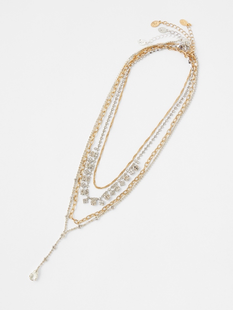 

Accessorize Gold-Plated & Transparent Layared Necklace