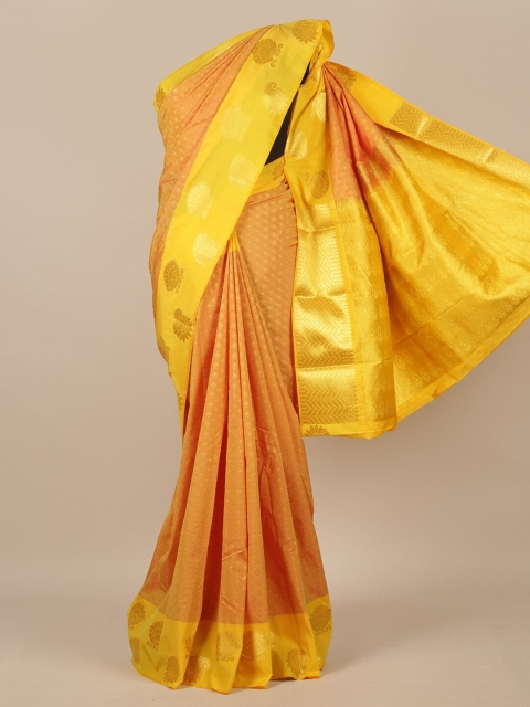 

Pothys Yellow & Gold-Toned Woven Design Zari Art Silk Saree
