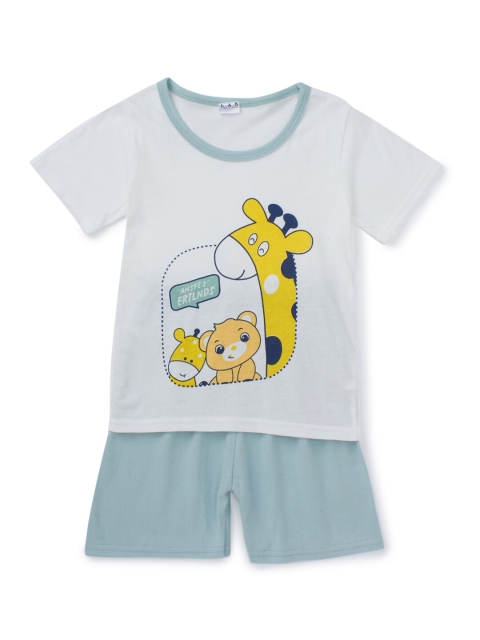 

Like A Boss Unisex Kids Blue & White Printed T-shirt with Shorts