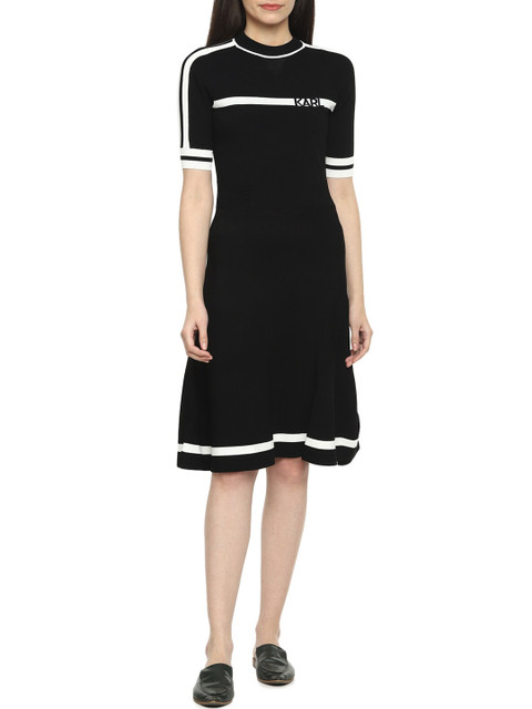 

Karl Lagerfeld Women Black A-Line Maxi Dress