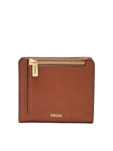 

Fossil Women Brown Solid Leather Two Fold Wallet