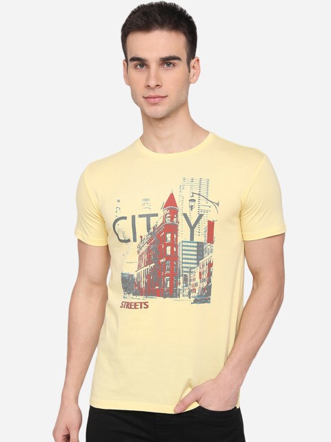 

Greenfibre Men Yellow Printed Slim Fit T-shirt