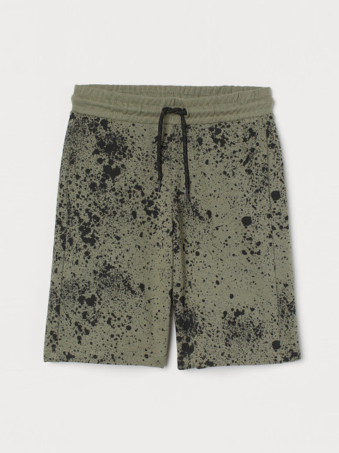 

H&M Boys Green Patterned Sweatshirt Shorts