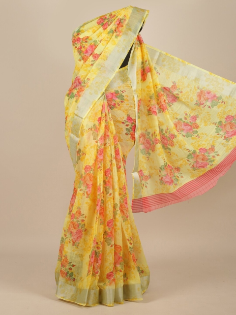 

Pothys Women Yellow Cotton Blend Saree