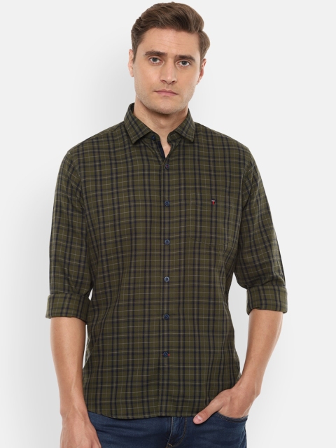 

Louis Philippe Sport Men Olive Slim Fit Checked Cotton Casual Shirt