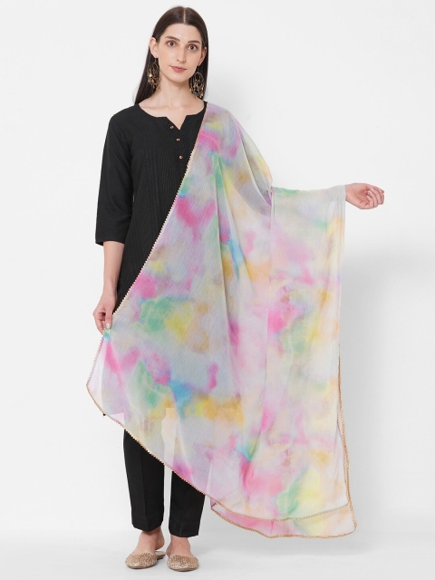 

Get Wrapped Pink & Green Printed Dupatta