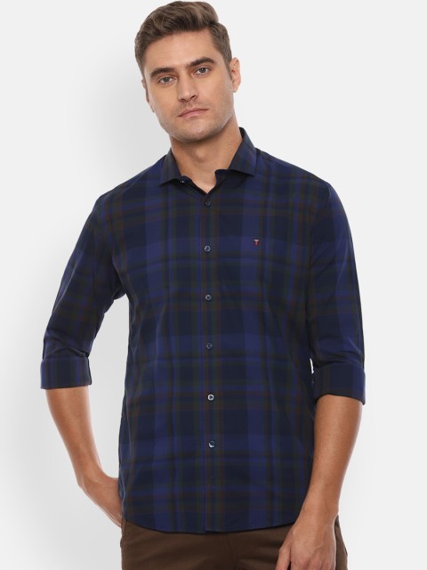

Louis Philippe Sport Men Navy Blue Slim Fit Checked Casual Shirt