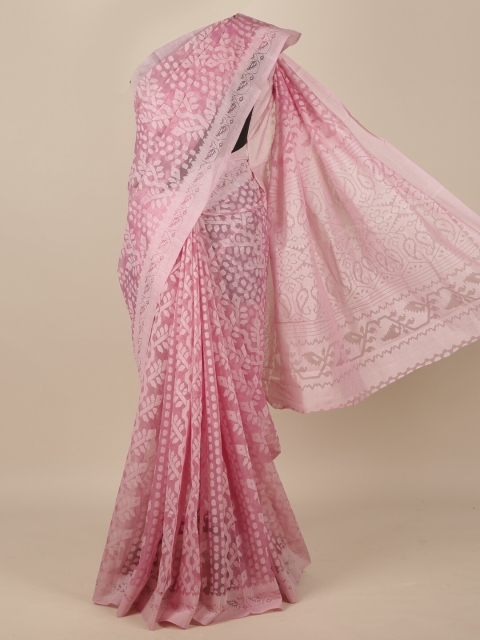 

Pothys Pink Jute Silk Saree