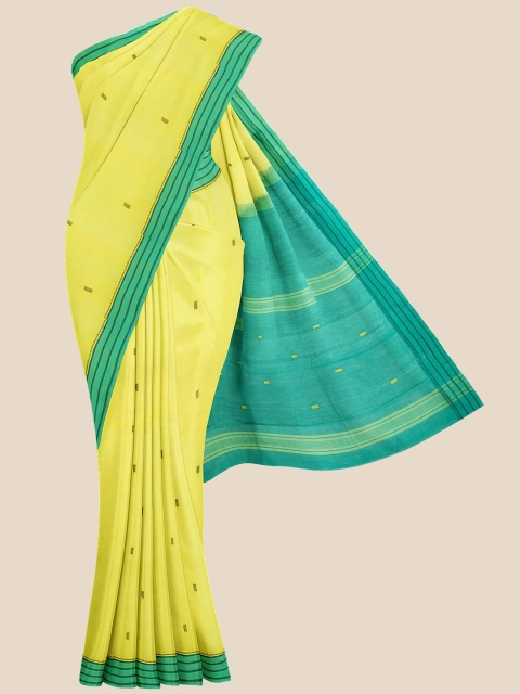 

Kalamandir Yellow & Green Pure Cotton Venkatgiri Saree