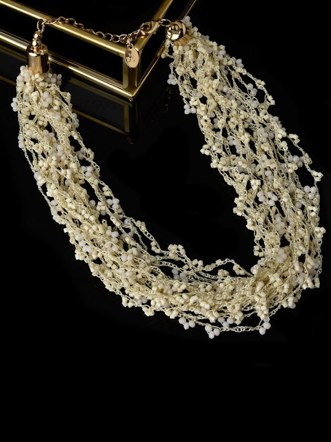 

Accessorize Gold & Cream-Coloured Brass-Plated Necklace