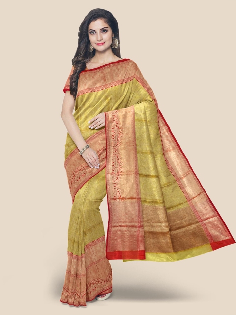 

Kalamandir Brown Woven Design Zardozi Silk Blend Banarasi Saree