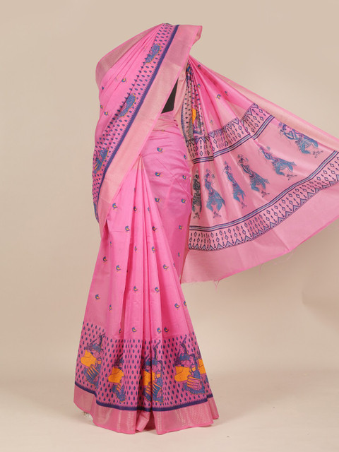 

Pothys Pink Pure Cotton Saree