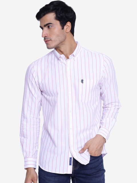 

Red Tape Men White & Pink Striped Casual Shirt