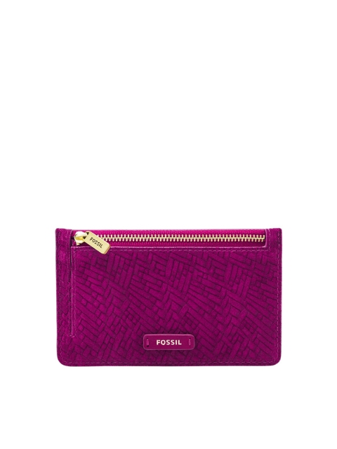 

Fossil Women Purple Printed Leather Card Holder