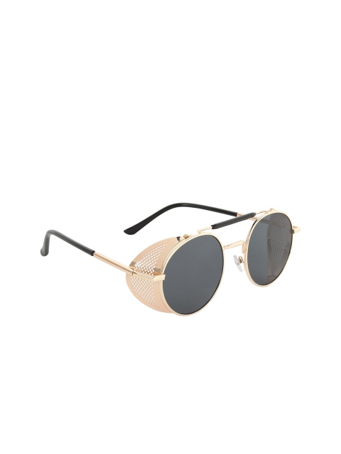 

CRIBA Unisex Black UV Protected Lens & Gold-Toned Round Sunglasses ROUND_JALI_GLD-BLK