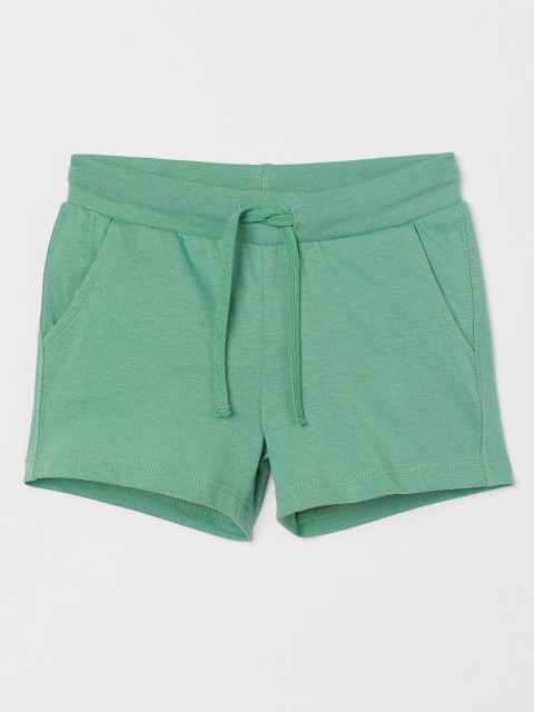 

H&M Boys Green Solid Cotton Jersey Shorts
