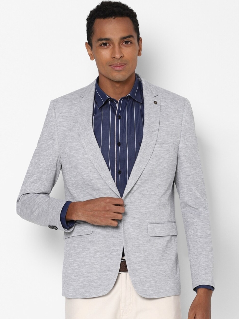 

Allen Solly Men Grey Self Design Slim-Fit Formal Blazer