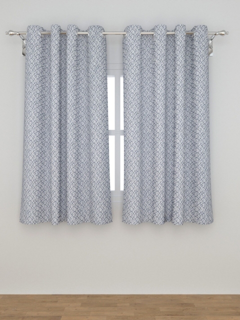 

Home Centre White & Blue Set of 2 Window Curtain