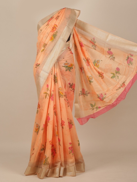

Pothys Women Cotton Blend Orange Saree
