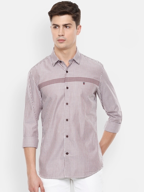 

Louis Philippe Sport Men Maroon Slim Fit Striped Casual Shirt