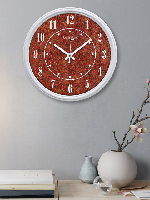 

RANDOM Brown & White Contemporary 30.48 cm Wall Clock