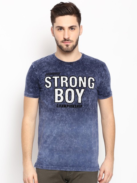 

V2 Value & Variety Men Blue Typography Printed T-shirt