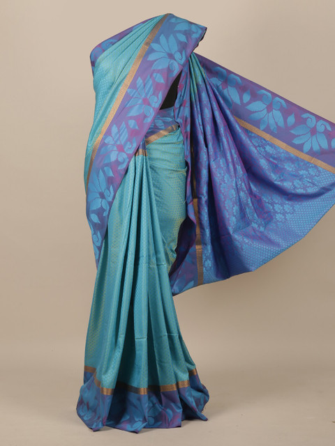 

Pothys Blue & Golden Ethnic Motifs Zari Art Silk Saree