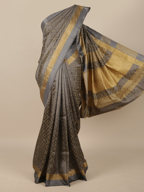 

Pothys Grey Jute Silk Saree