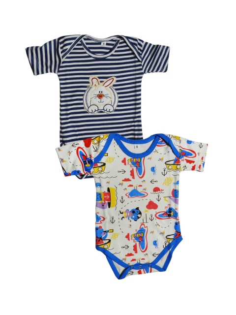

PINKBUNNY Infant Kids Pack Of 2 Printed Bodysuits, Blue