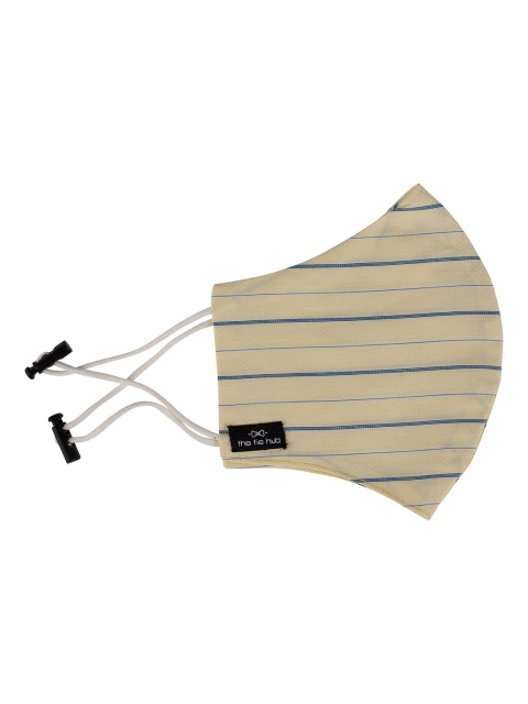 

The Tie Hub Unisex Beige Striped Reusable Outdoor Cloth Mask