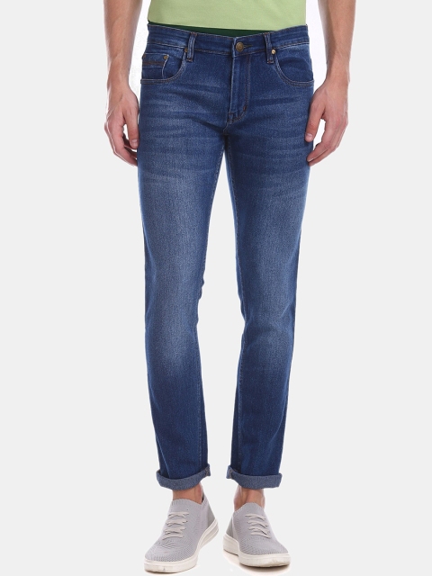 

Newport Men Blue Skinny Fit Low-Rise Heavy Fade Jeans
