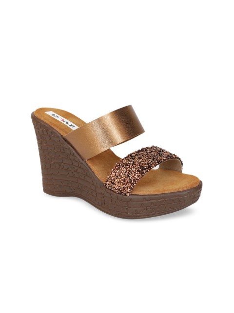 

Zyla Copper PU Wedge Sandals